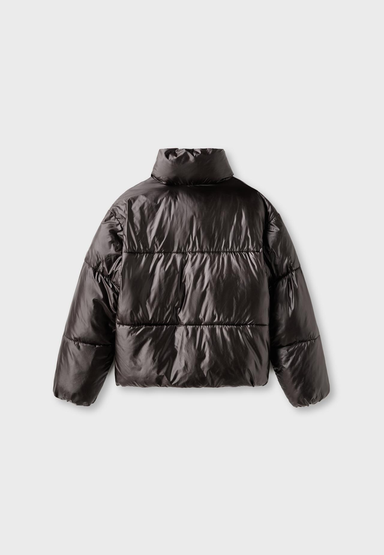 Shiny padded jacket — Brown