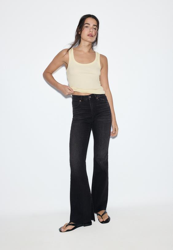 d74 jeans flare slit