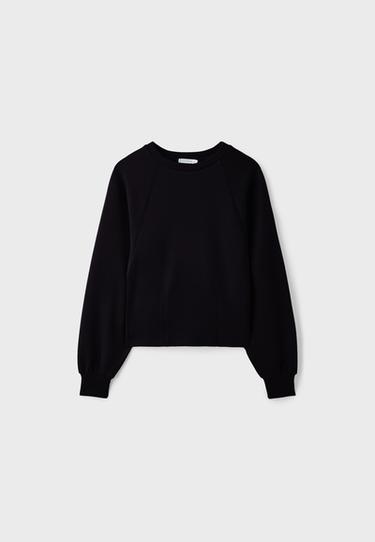 Soft-touch sweatshirt with fitted waist — Black 7