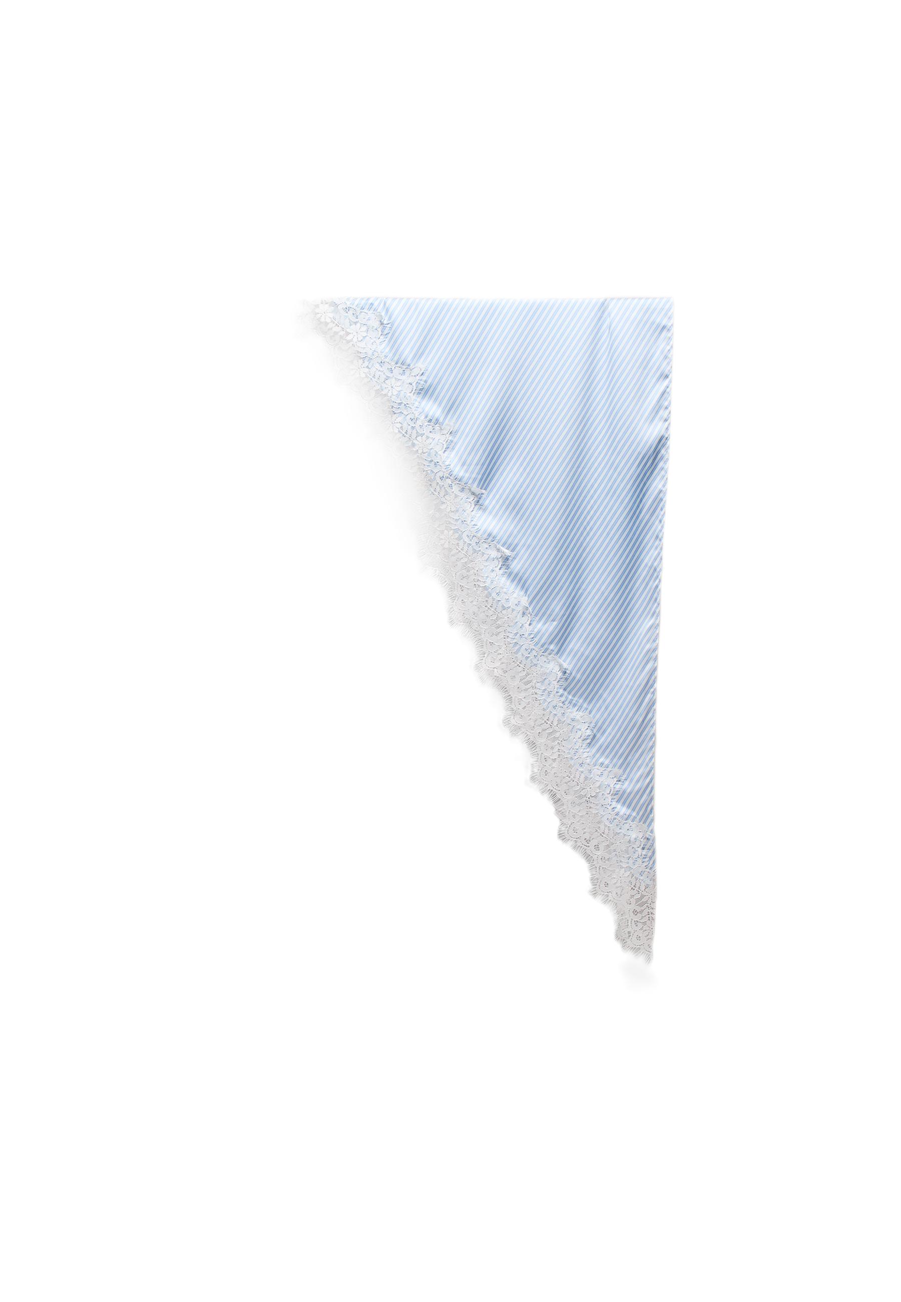 Lace trim striped pareo — Blue