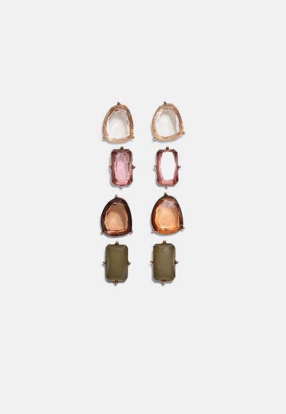 lot de 4 boucles doreilles puces
