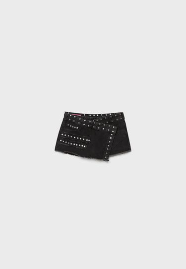 One Dilemma studded skort — BLACK DENIM WASH 5