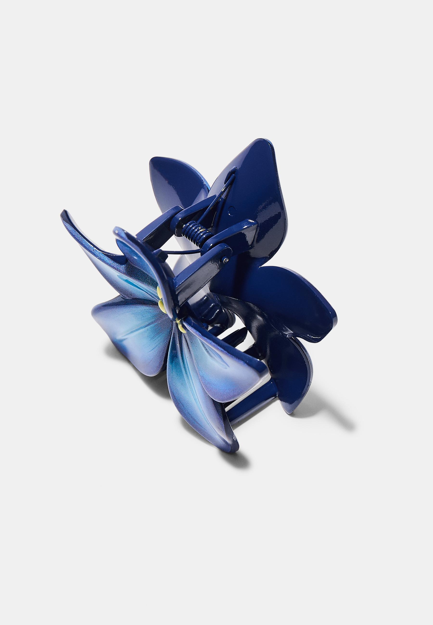 Flower hair clip — Electric blue