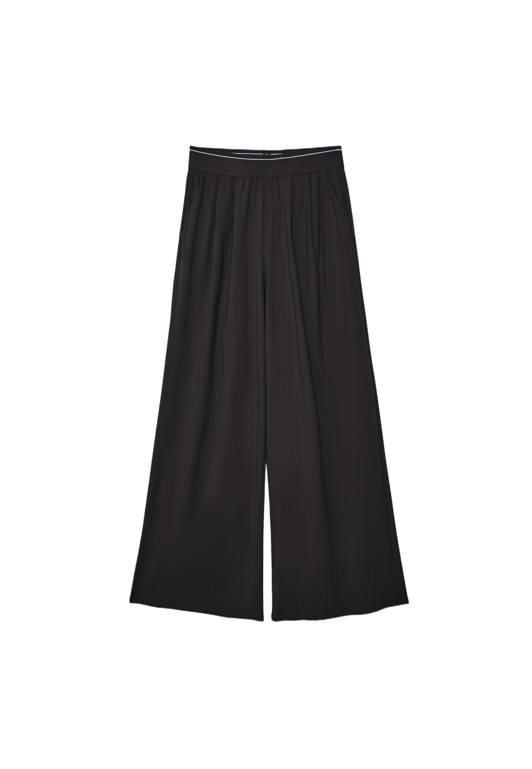 Elasticated waist palazzo joggers — Black