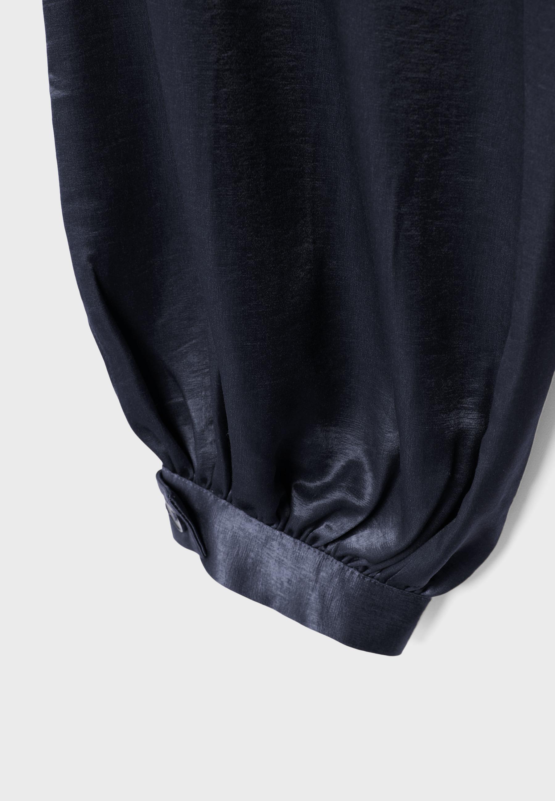 Smart satin balloon trousers — Dark blue