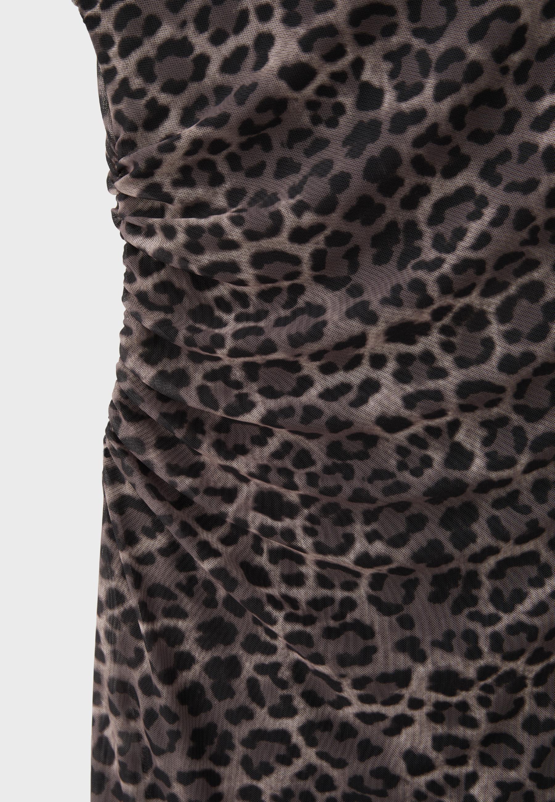 Sleeveless mesh midi dress — Brown