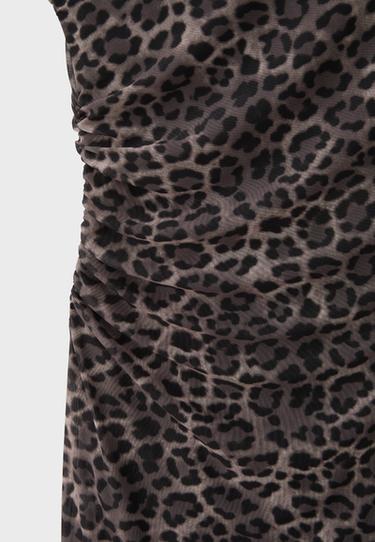 Sleeveless mesh midi dress — Brown 9