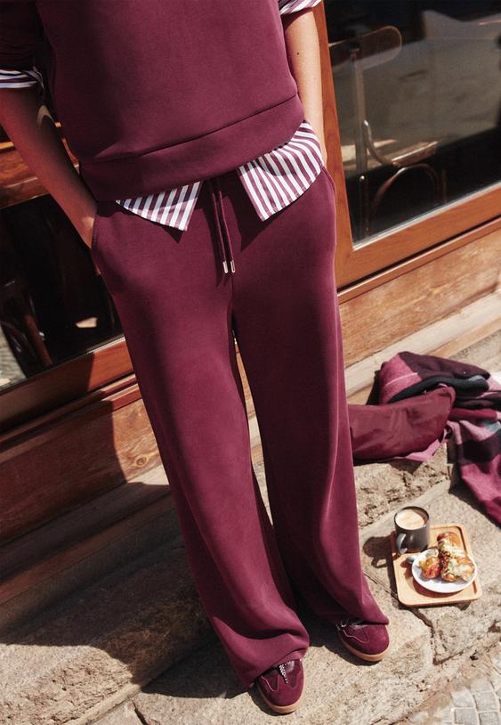 pantalon jogger palazzo tacto suave