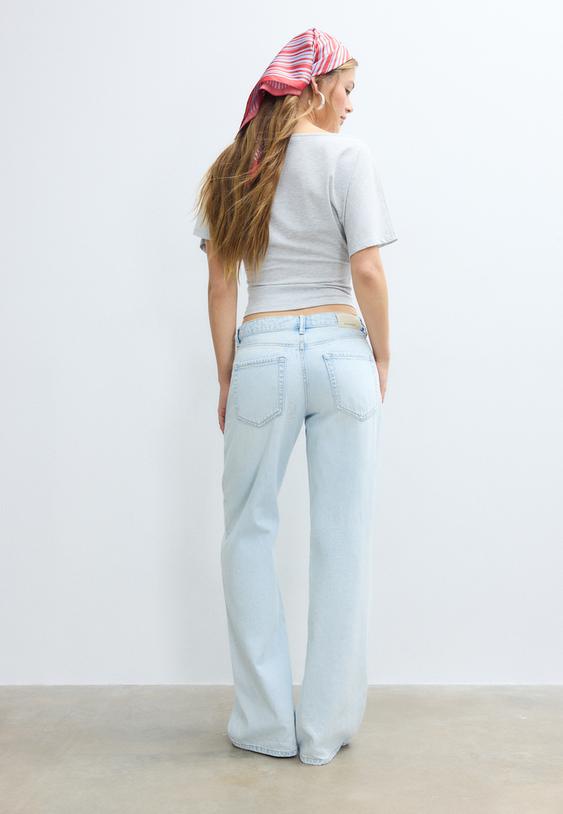 Stradivarius D91 Low Wide-Leg Jeans Light Bleach 12
