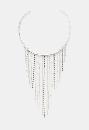 Waterfall choker necklace — Grey 1