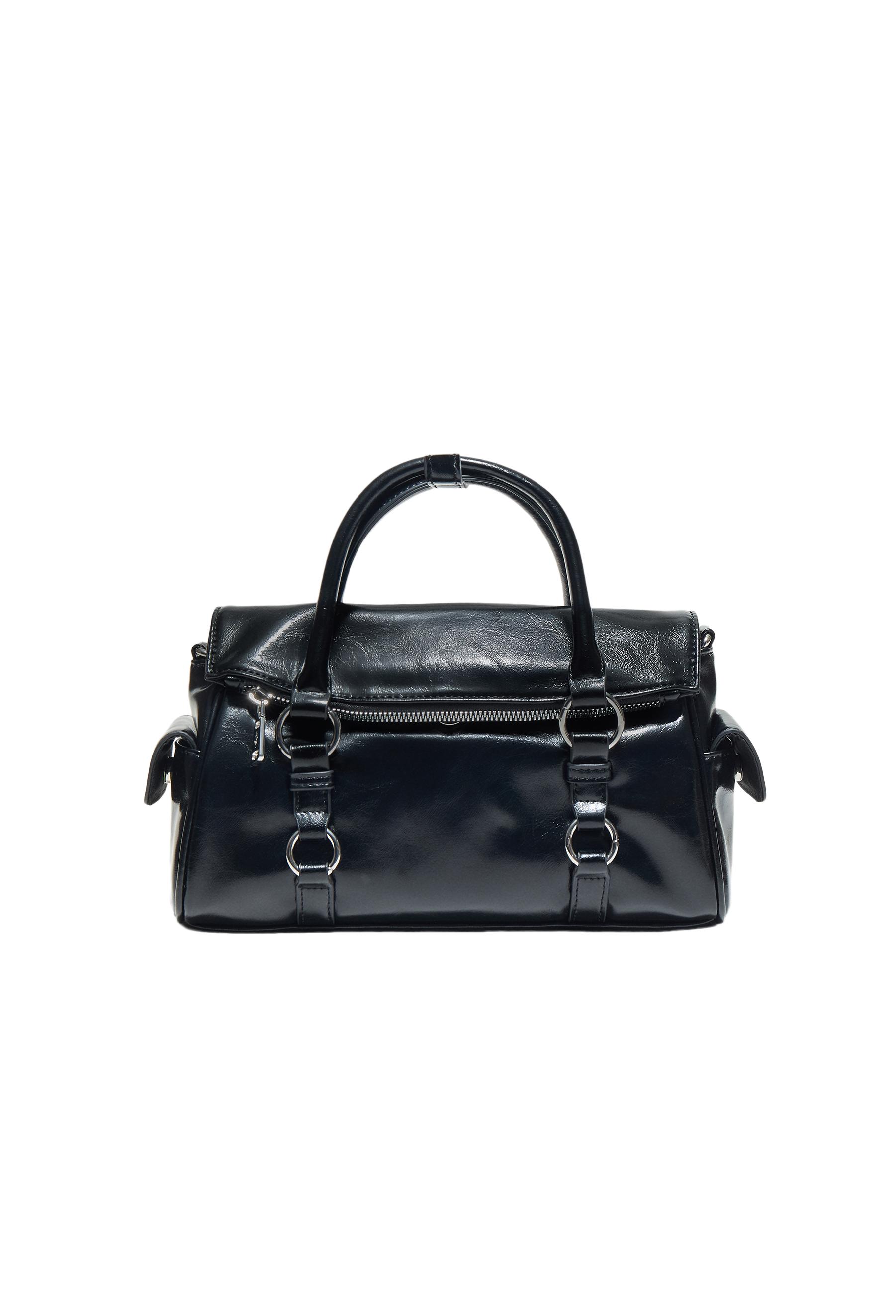 Zip-flap crossbody bag — Black