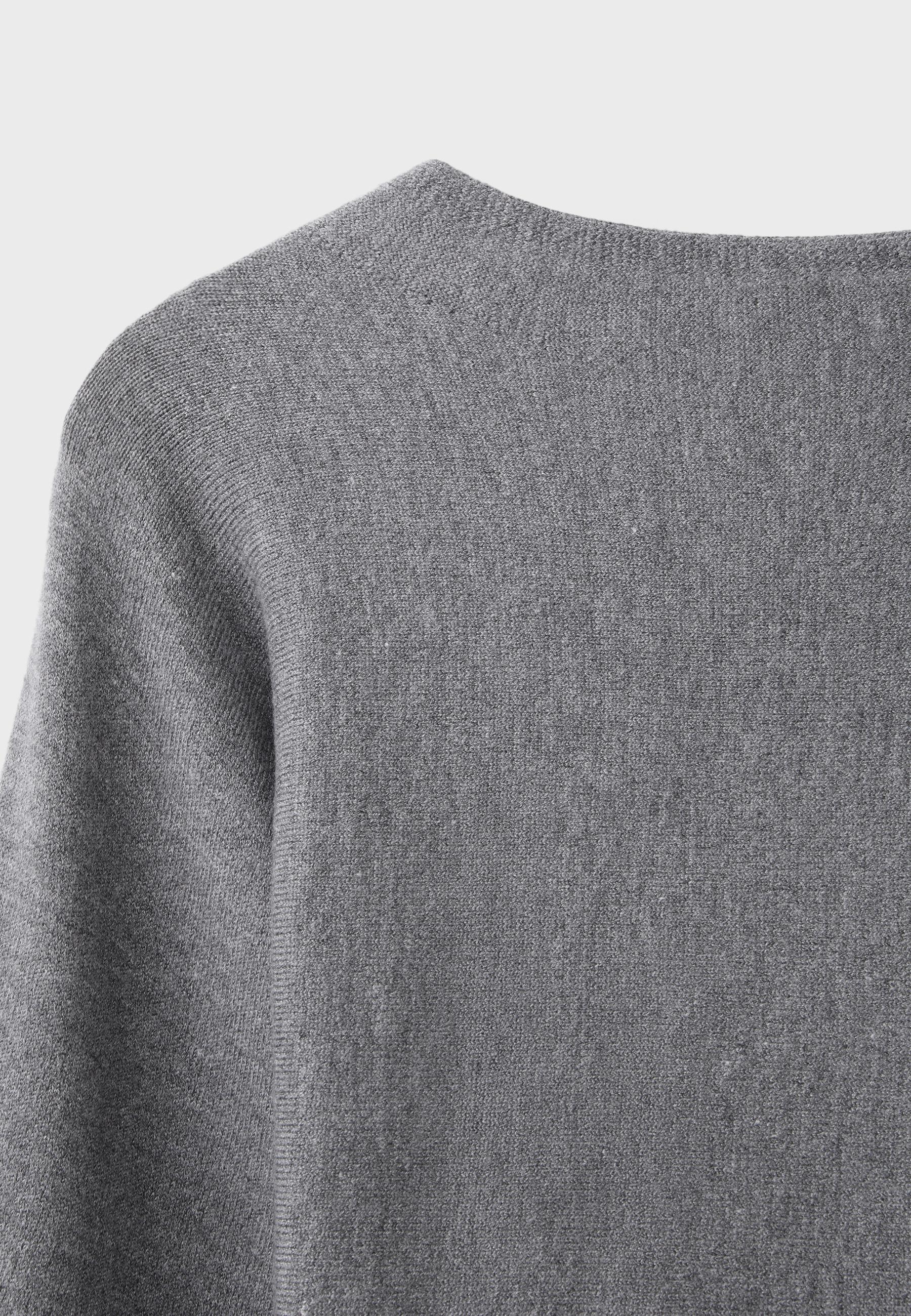 Stand collar knit jumper with kimono sleeves — Dark grey