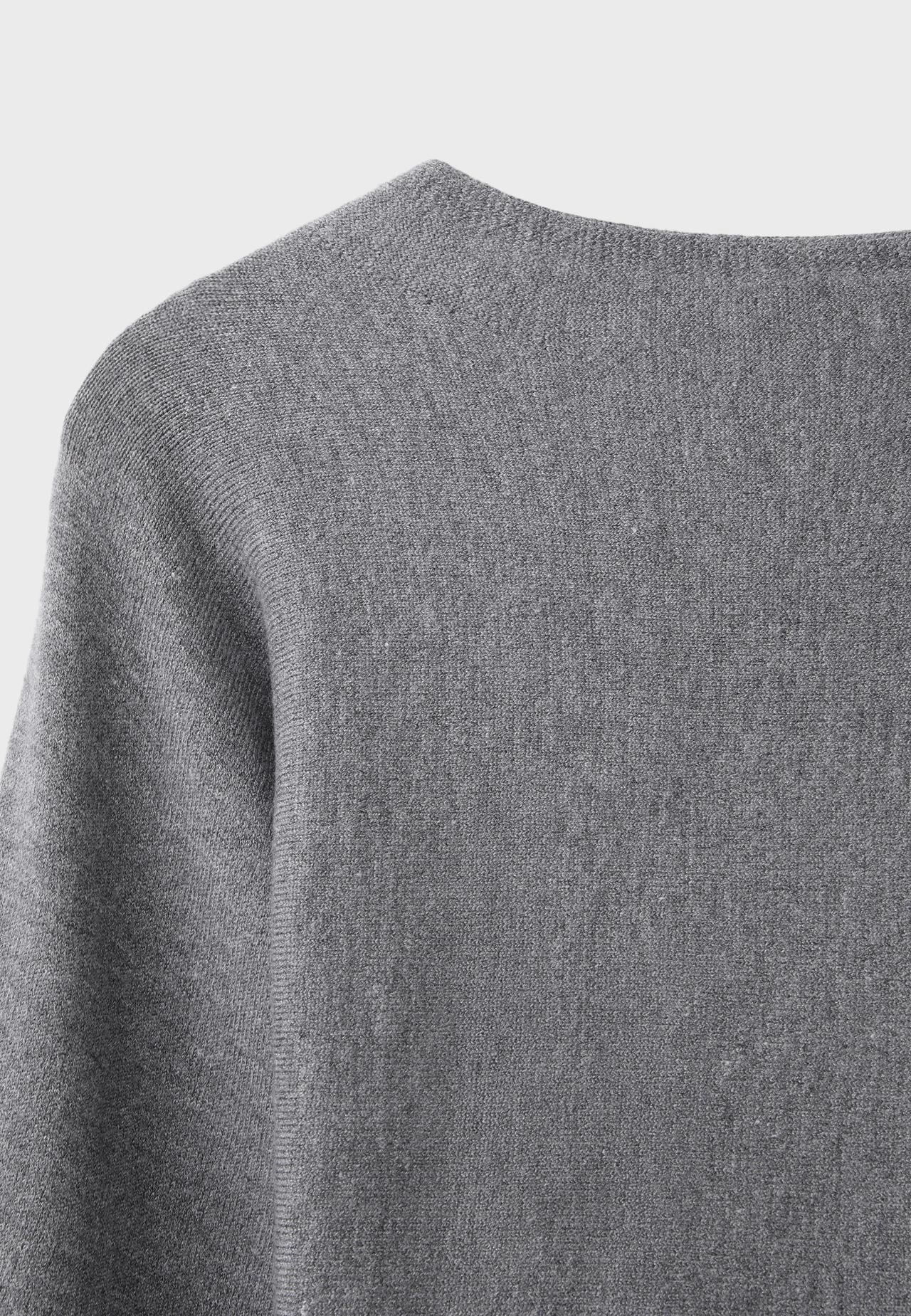 Knit jumper with kimono sleeves and stand collar — Dark grey