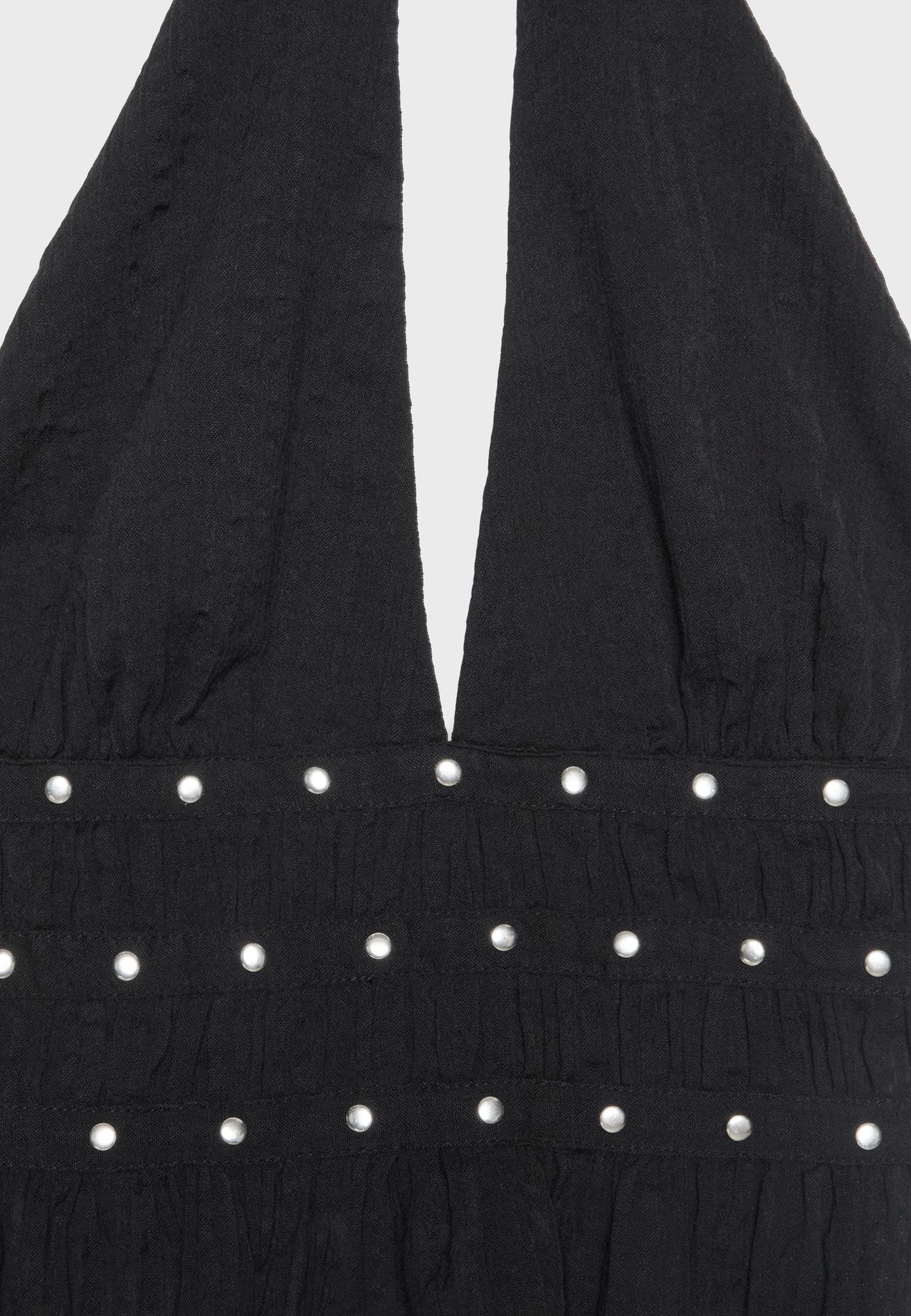 Studded halter top — Black