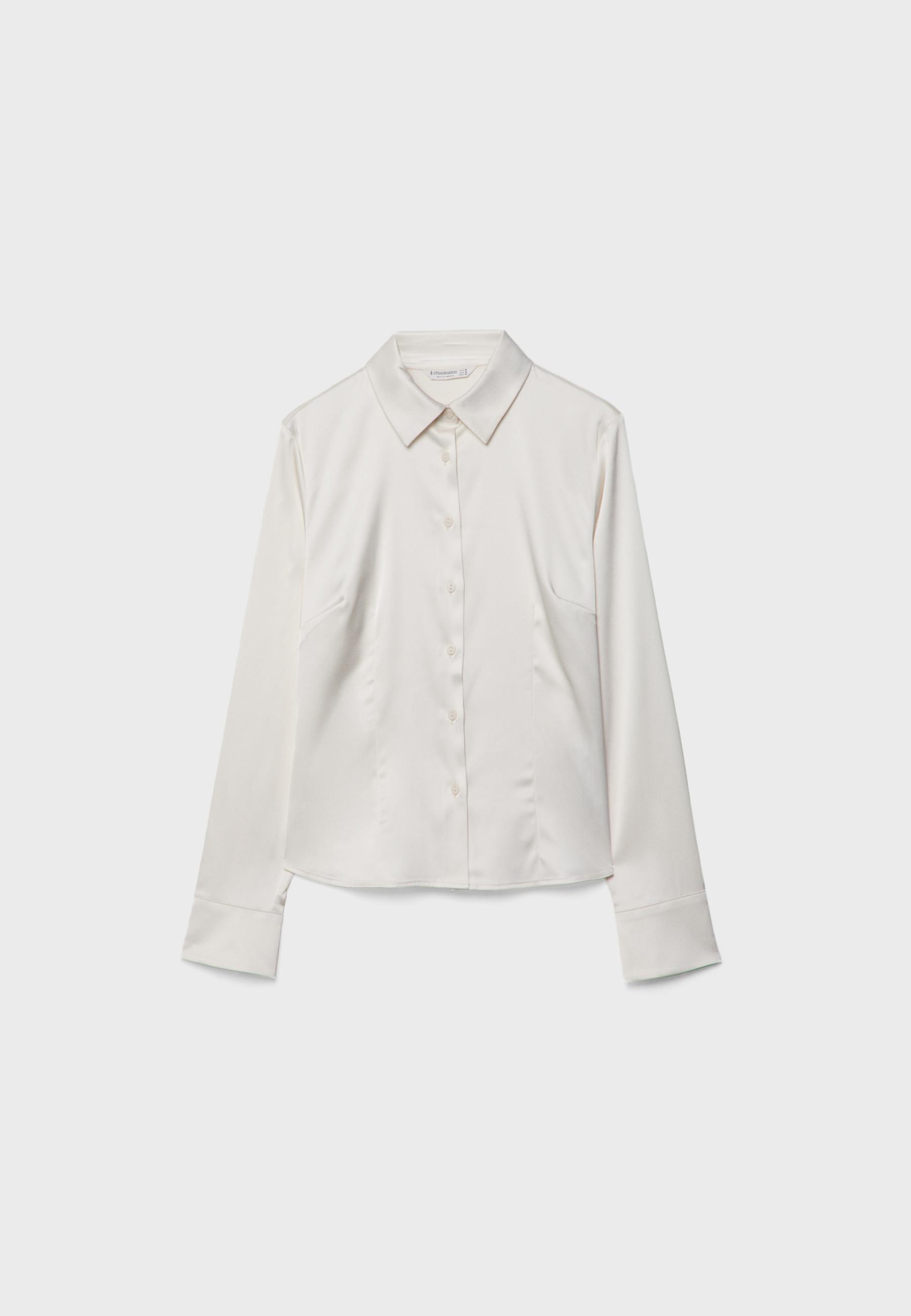 トップス hholic satin shirt ivory Organza Bowknot Pearl Satin Shirt in Light Yellow - Retro