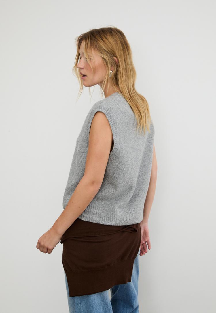 soft knit v neck vest