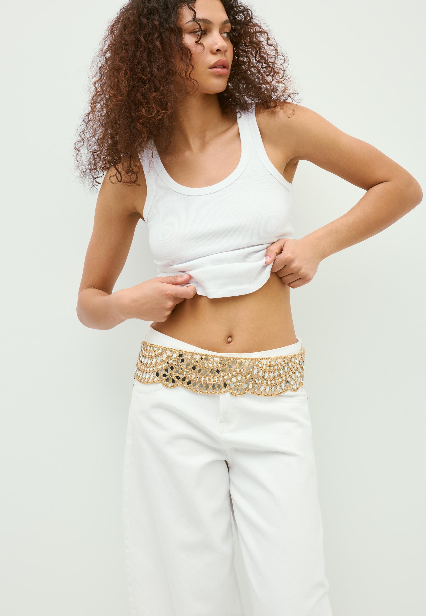 Wavy mirror belt — Gold
