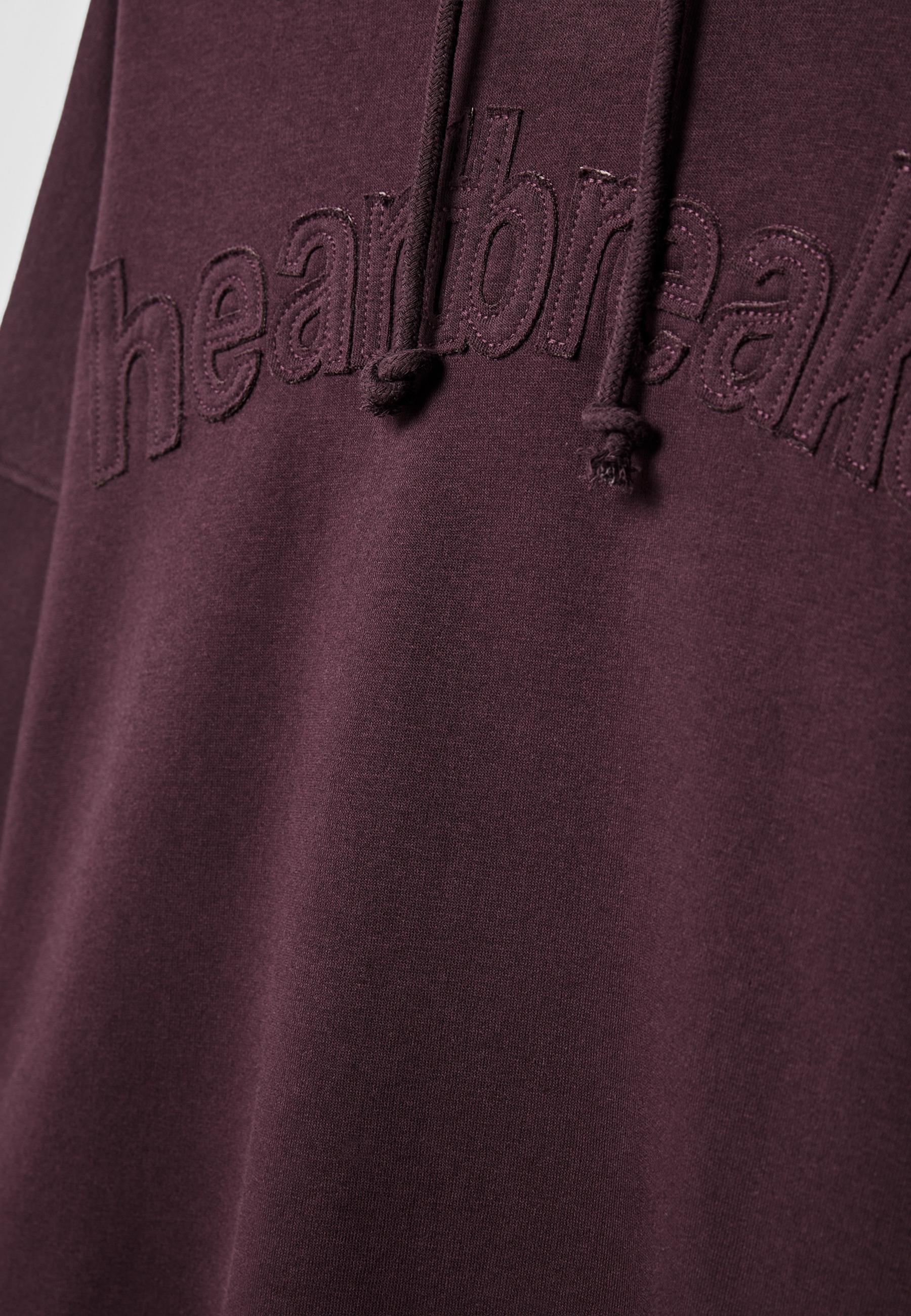 Embroidered hood sweatshirt — Burgundy