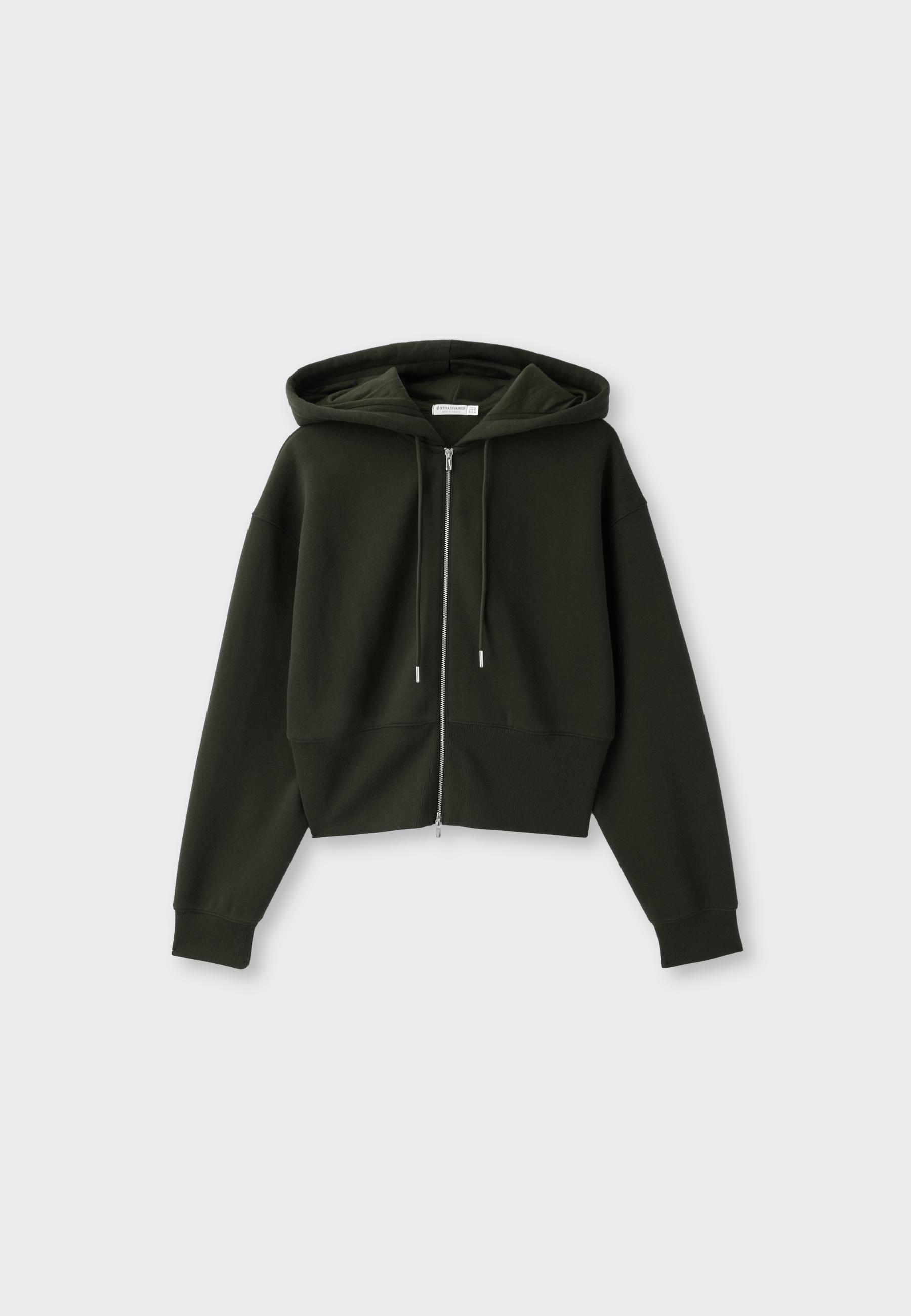 Zip-up hooded sweatshirt — Green
