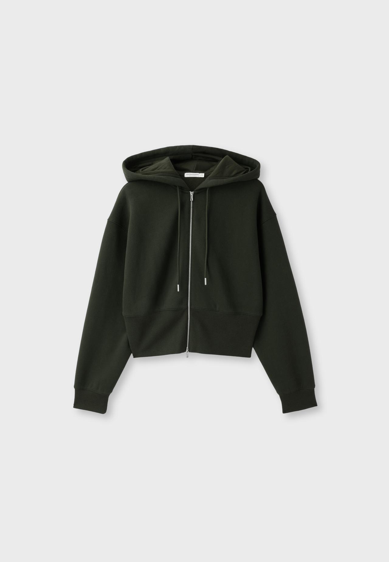 Zip-up sweatshirt with hood — Green
