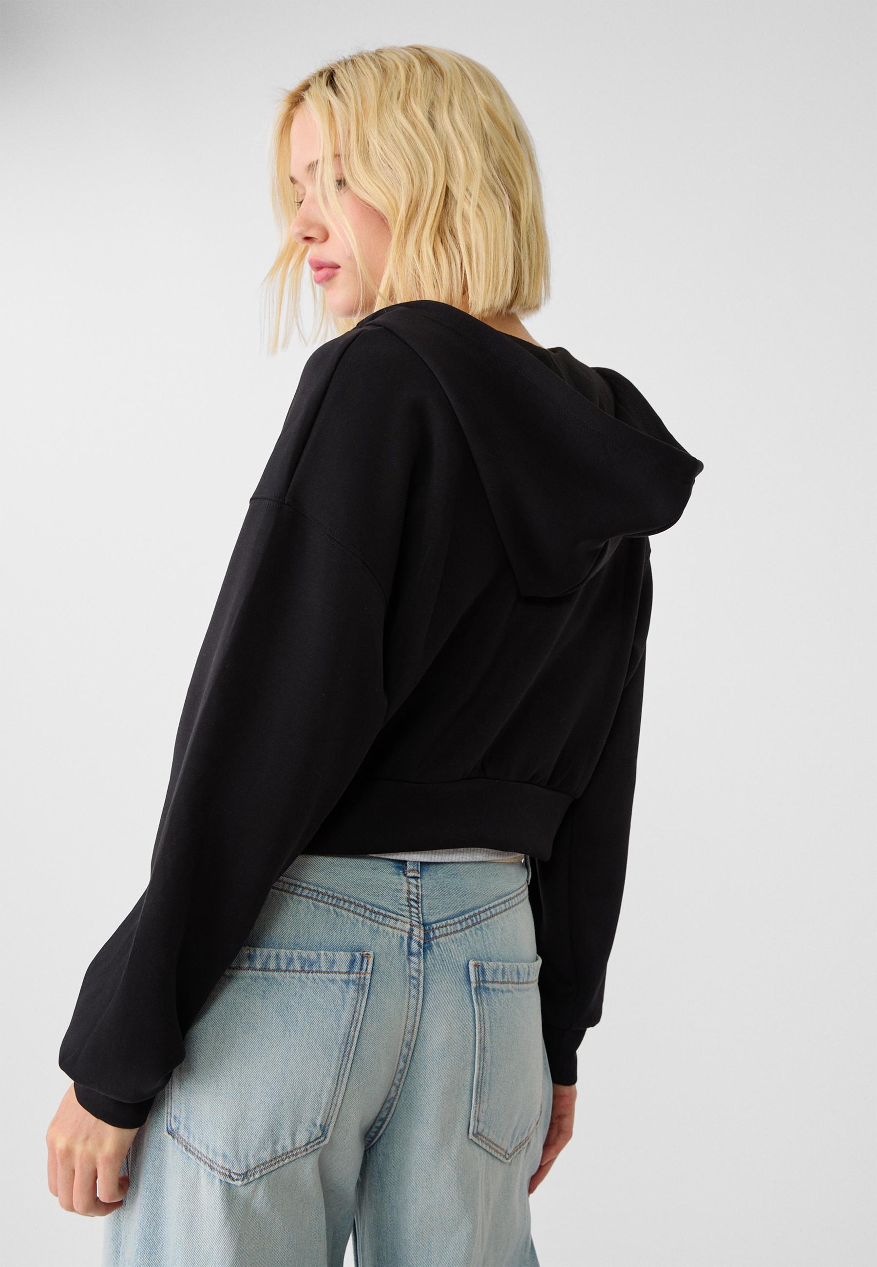 Stradivarius Yumuşak dokulu fermuarlı sweatshirt