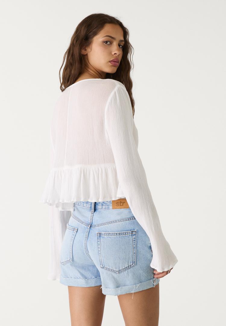 camisa lazada volantes