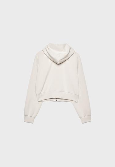 Soft-touch zip-up sweatshirt — Stone 8