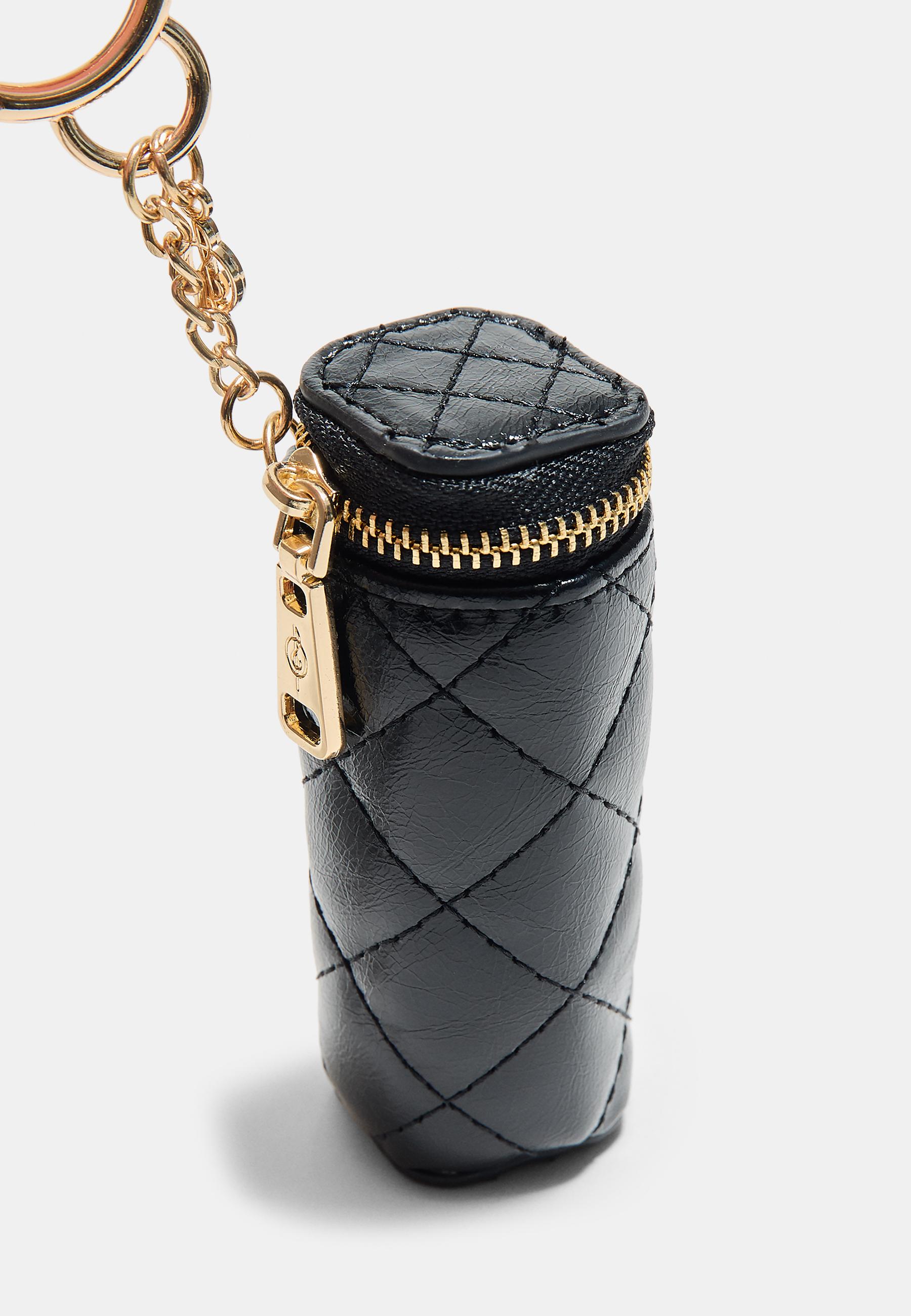Quilted pouch charm — Black