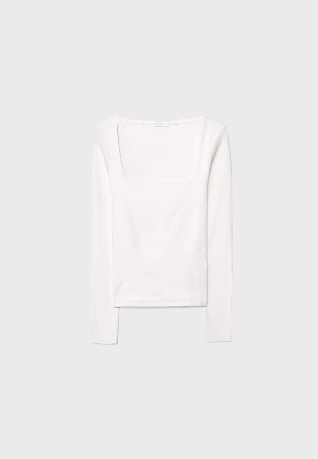 Basic T-shirt vierkante halslijn