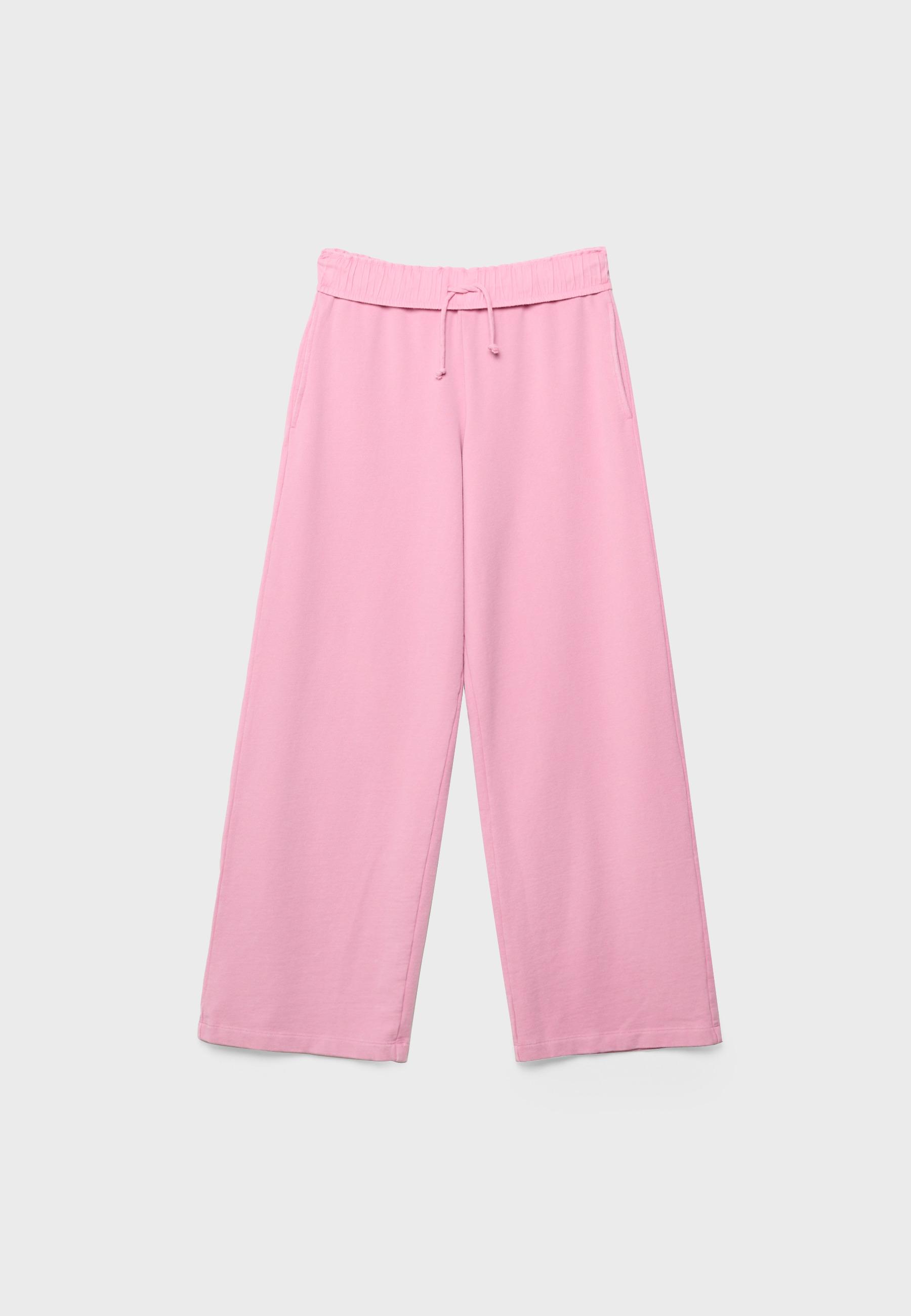 Washed effect straight-leg jogger trousers — Bubblegum pink