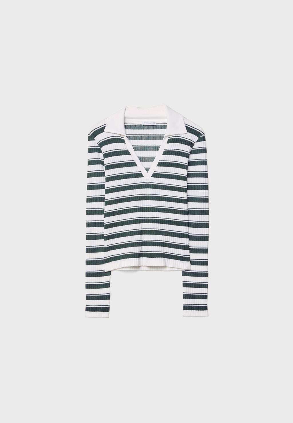 Gestreept naadloos poloshirt