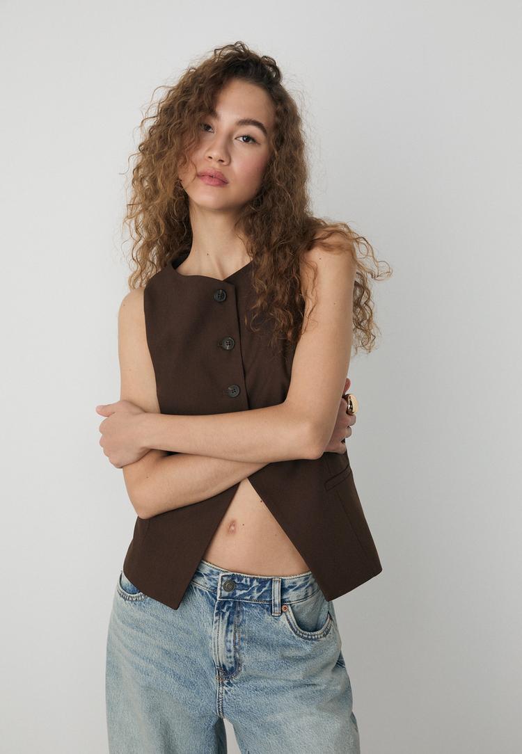 chaleco regular botones