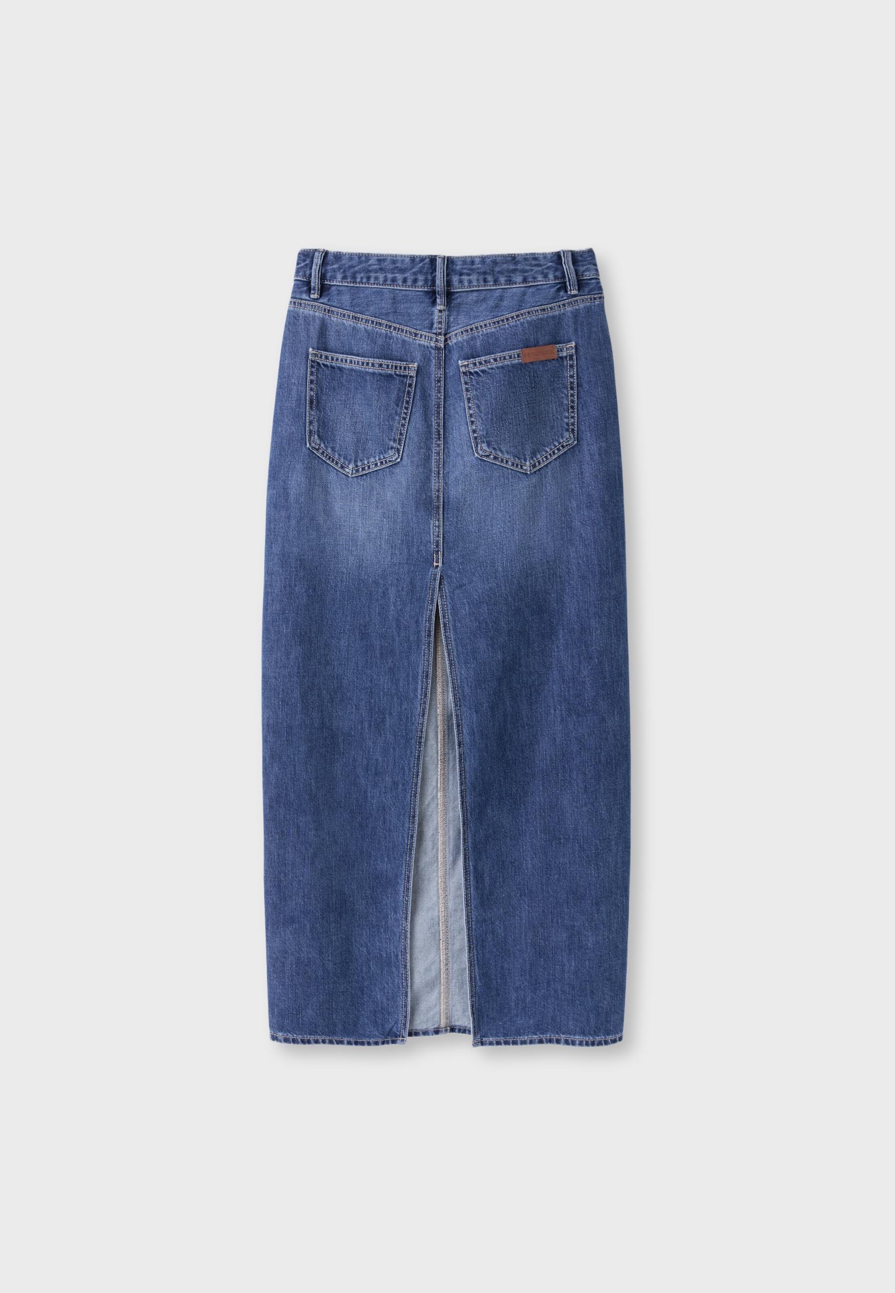 Stradivarius Uzun denim etek
