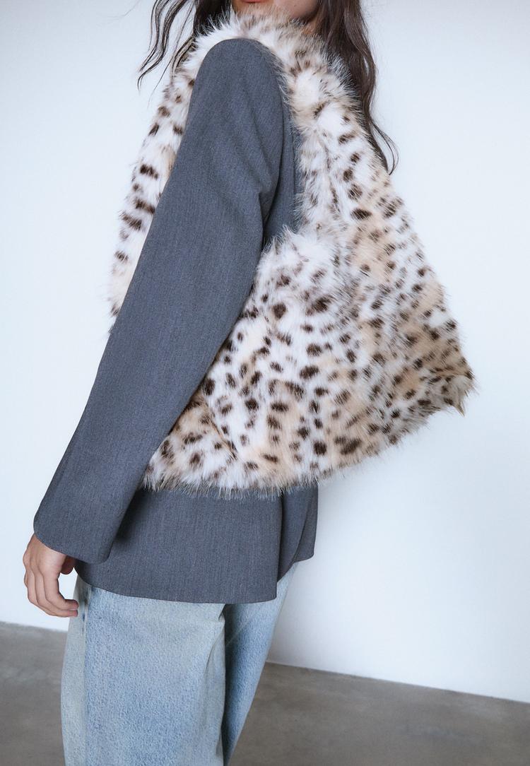 bolso hombro efecto pelo
