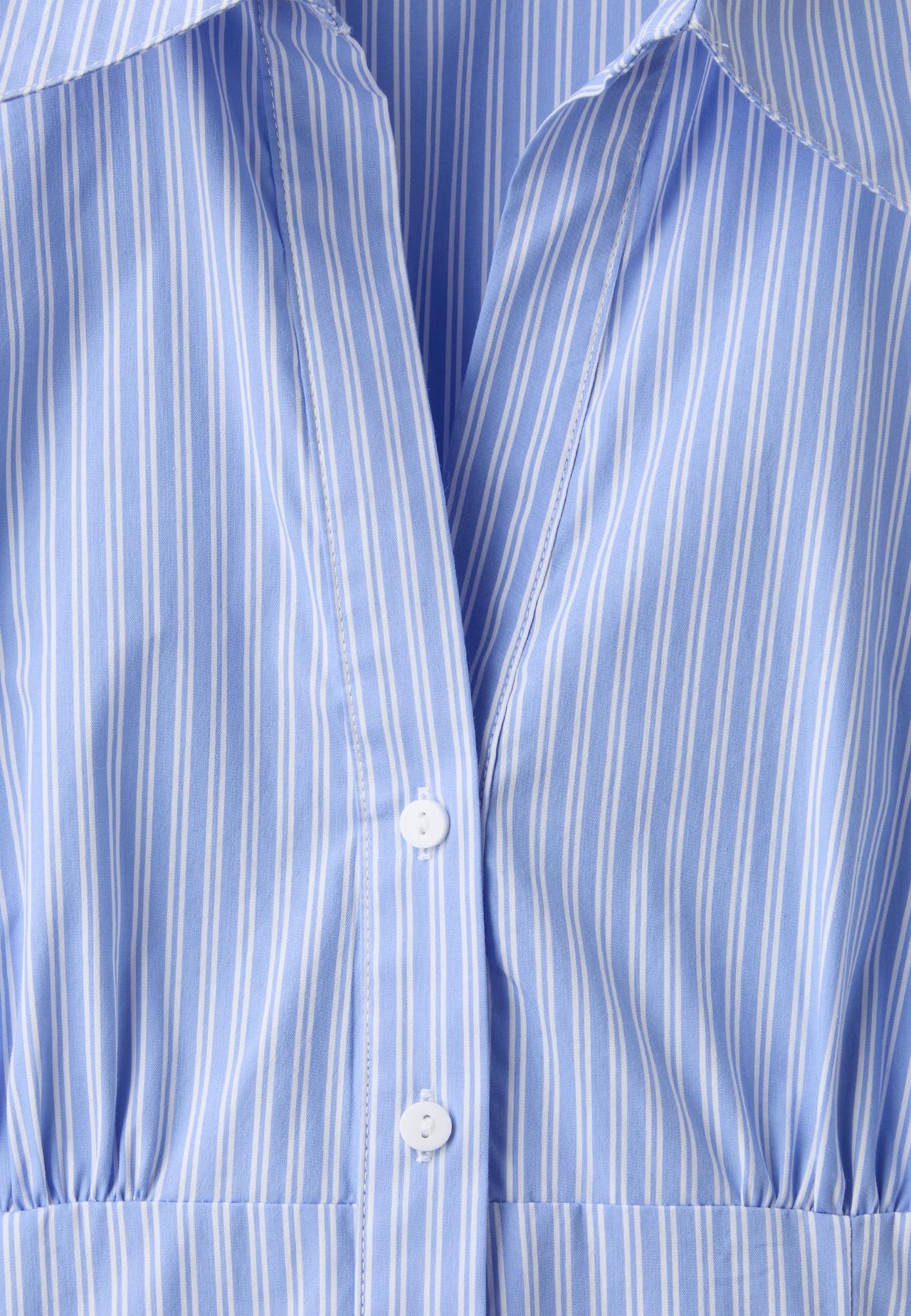 Short sleeve underbust seam shirt — Sky blue