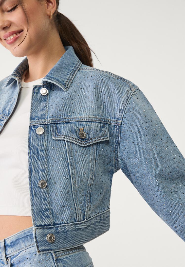 cazadora denim brillos
