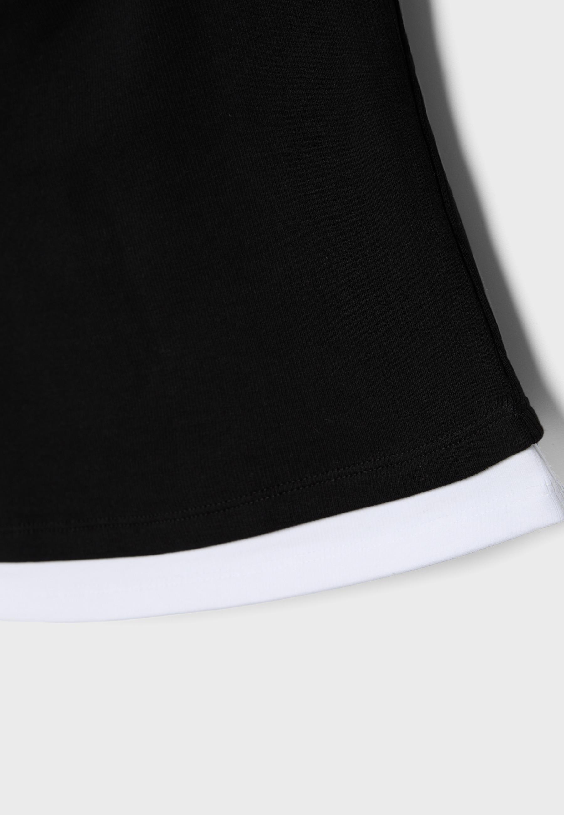 Two-piece effect square neckline top — Black