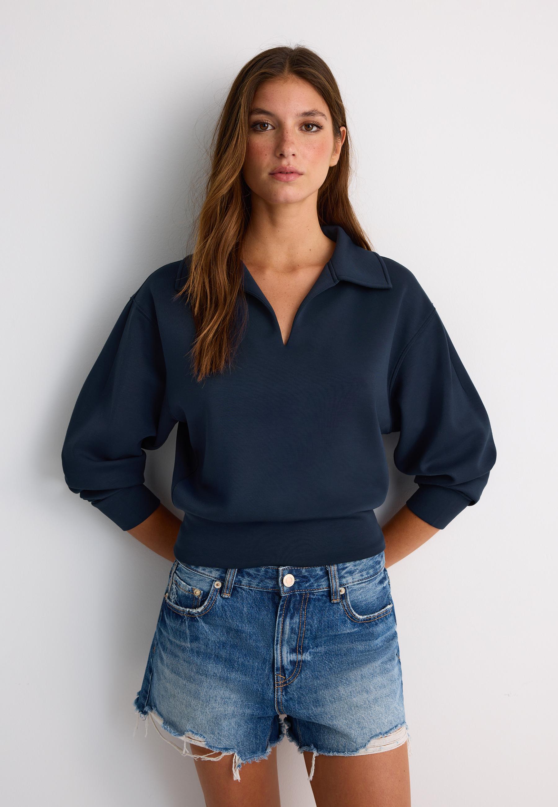 Soft-touch sweatshirt — Navy blue