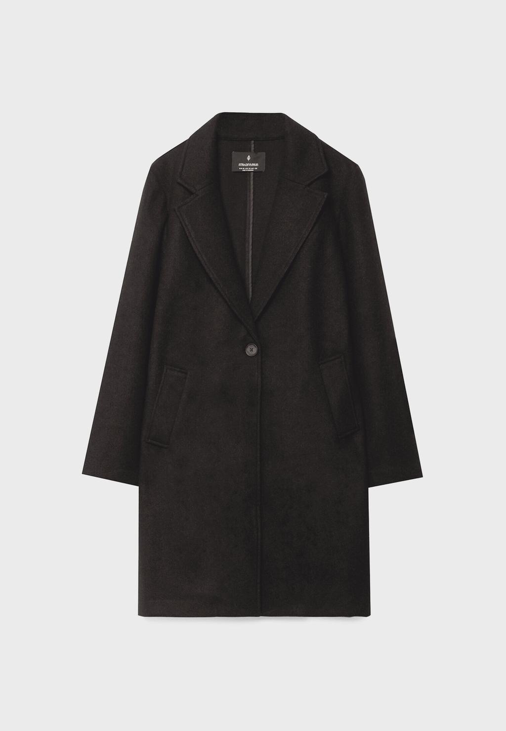 Abrigo midi botón tacto suave