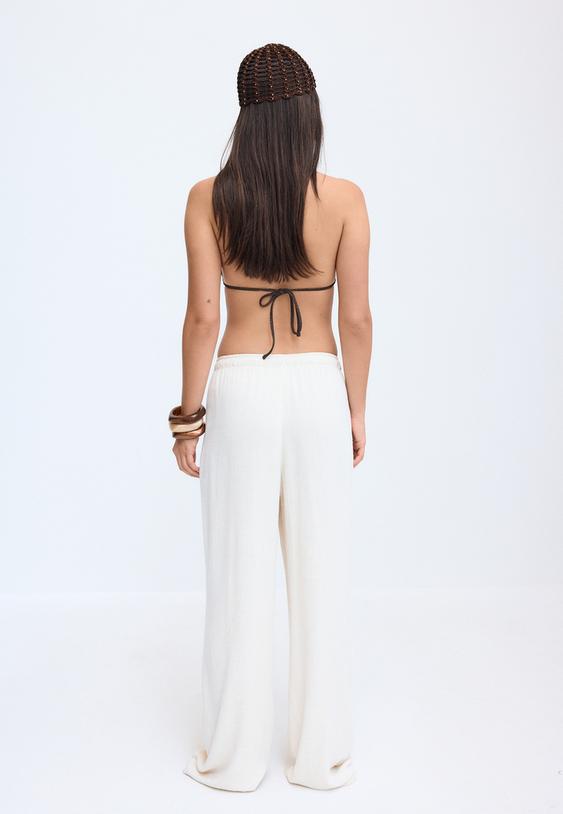 straightleg linenlook trousers