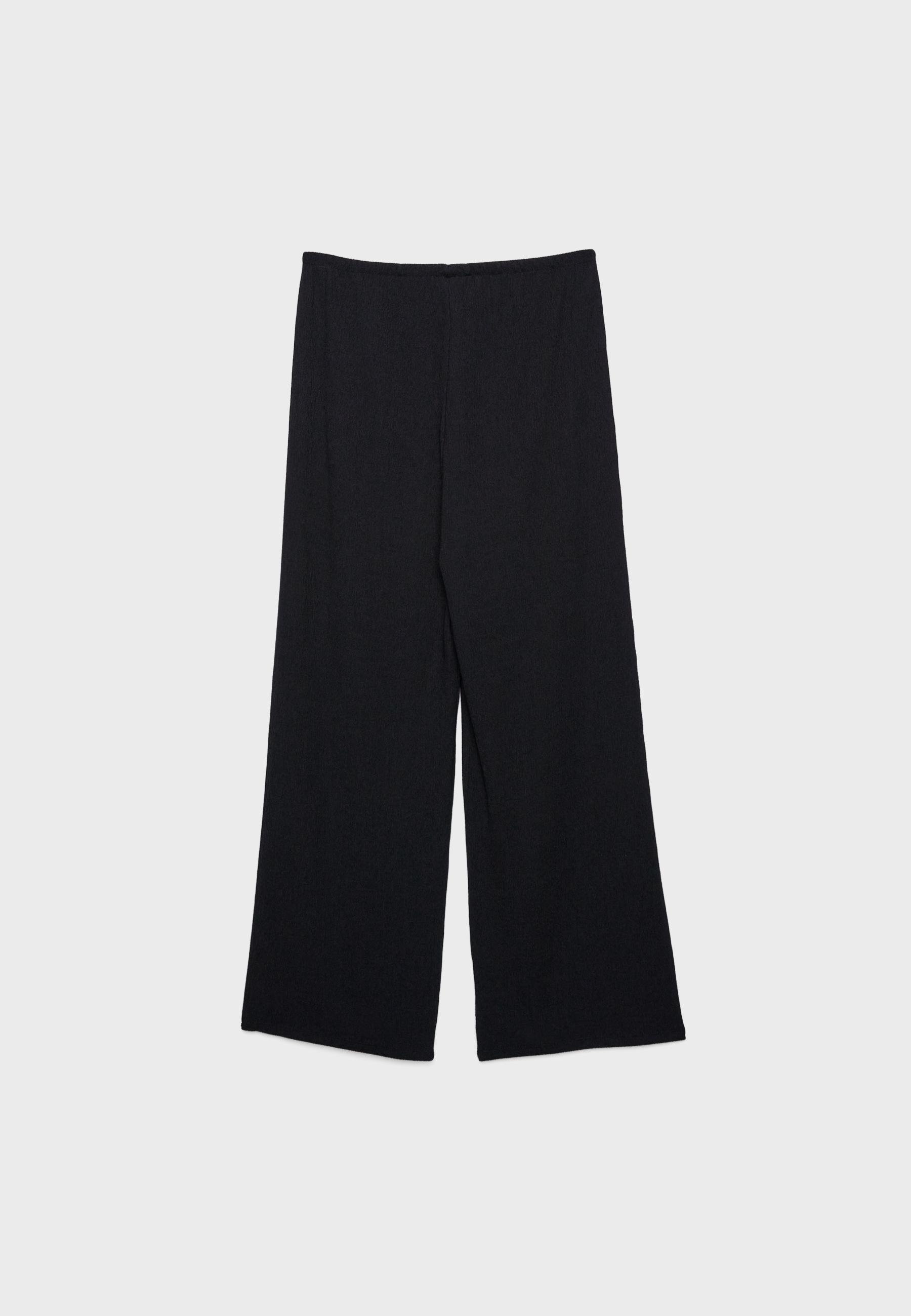 Kırışık görünümlü straight fit pantolon - Görsel 7