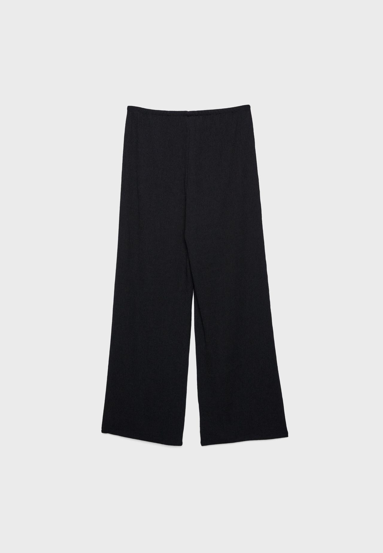 Creased-effect straight trousers — Black