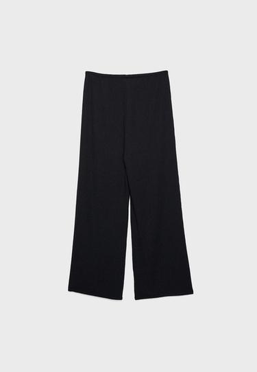 Creased-effect straight trousers — Black 7