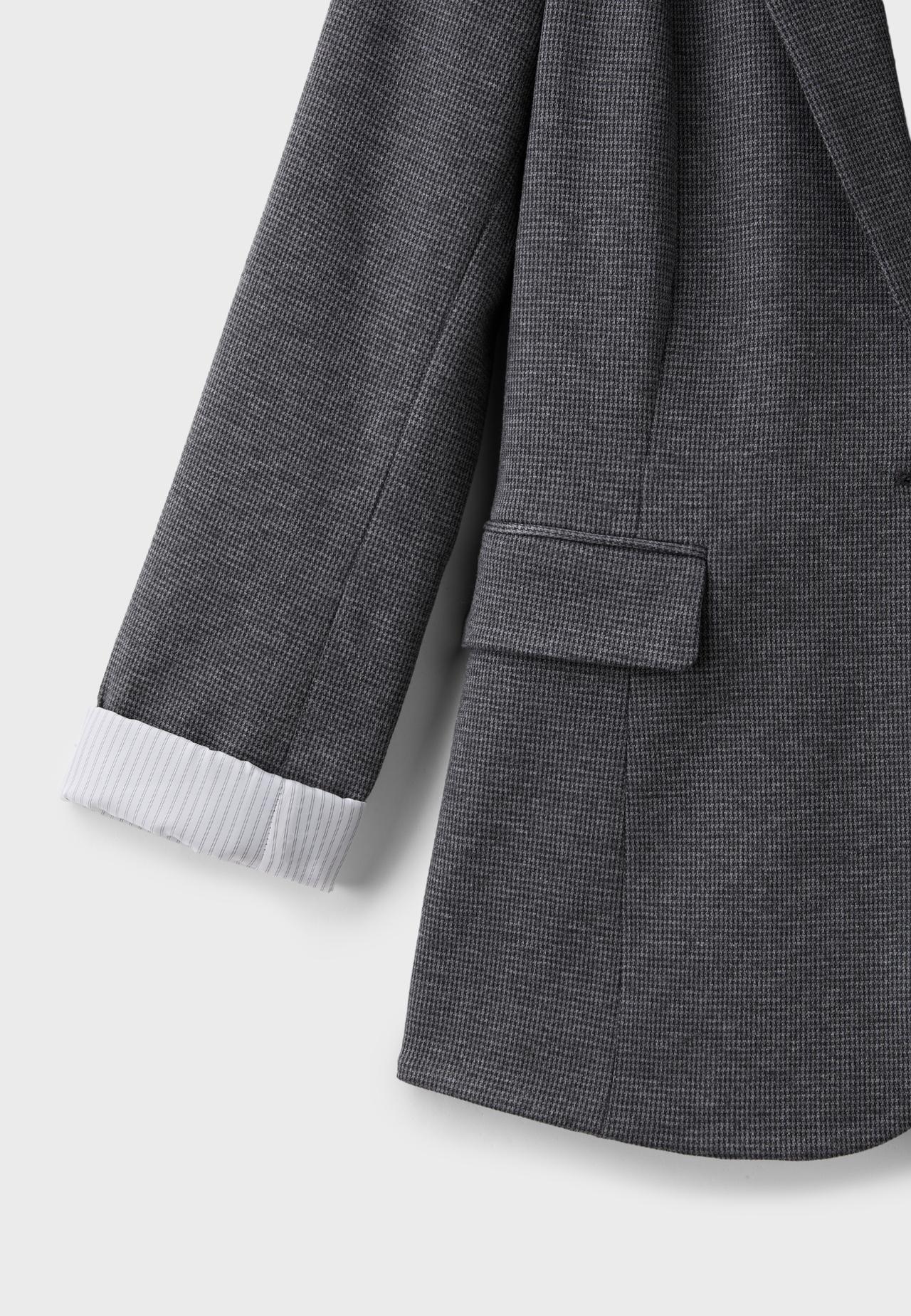 Regular houndstooth blazer — Grey