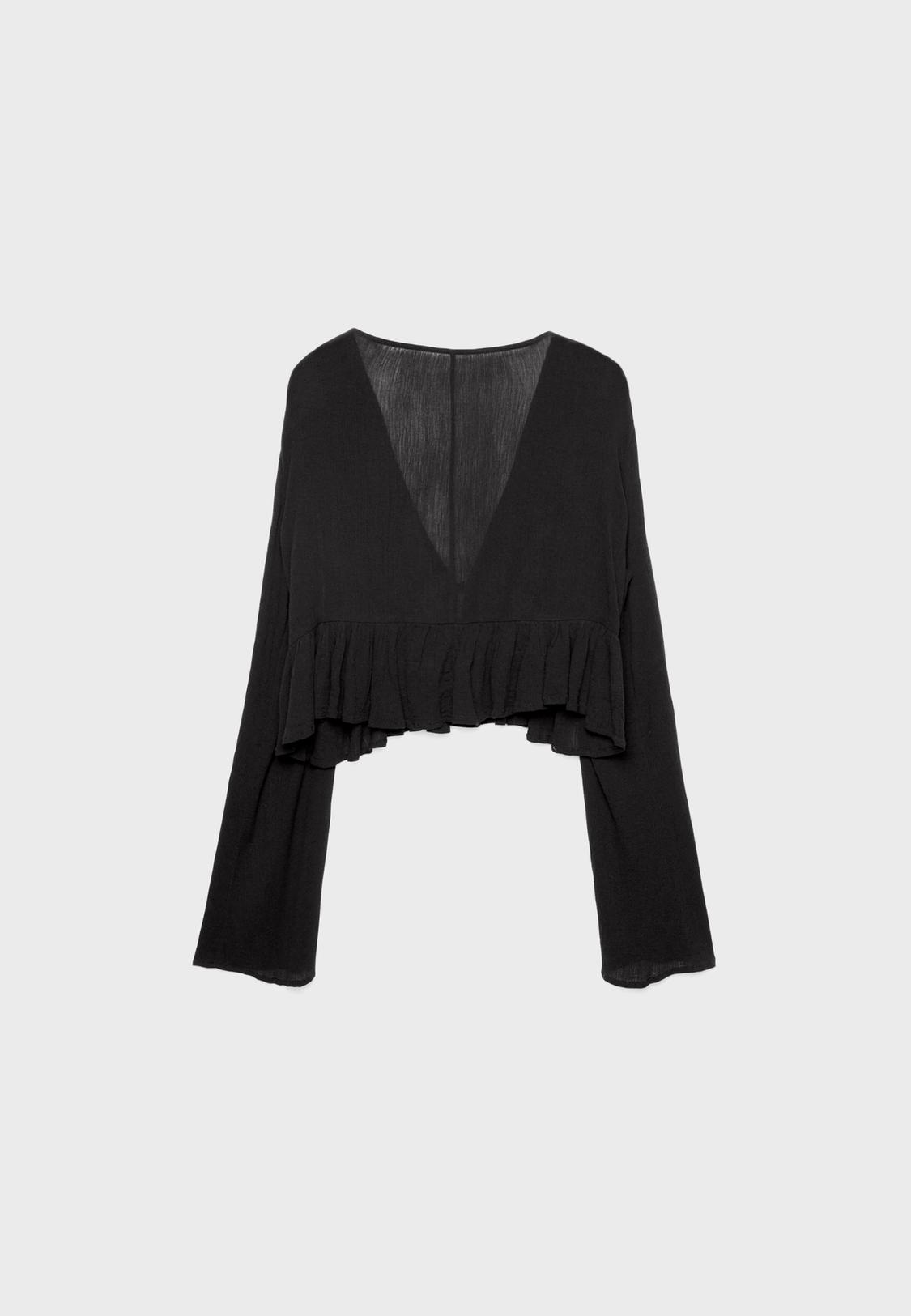 Camicia con fiocco e volant Moda da donna Stradivarius Italia