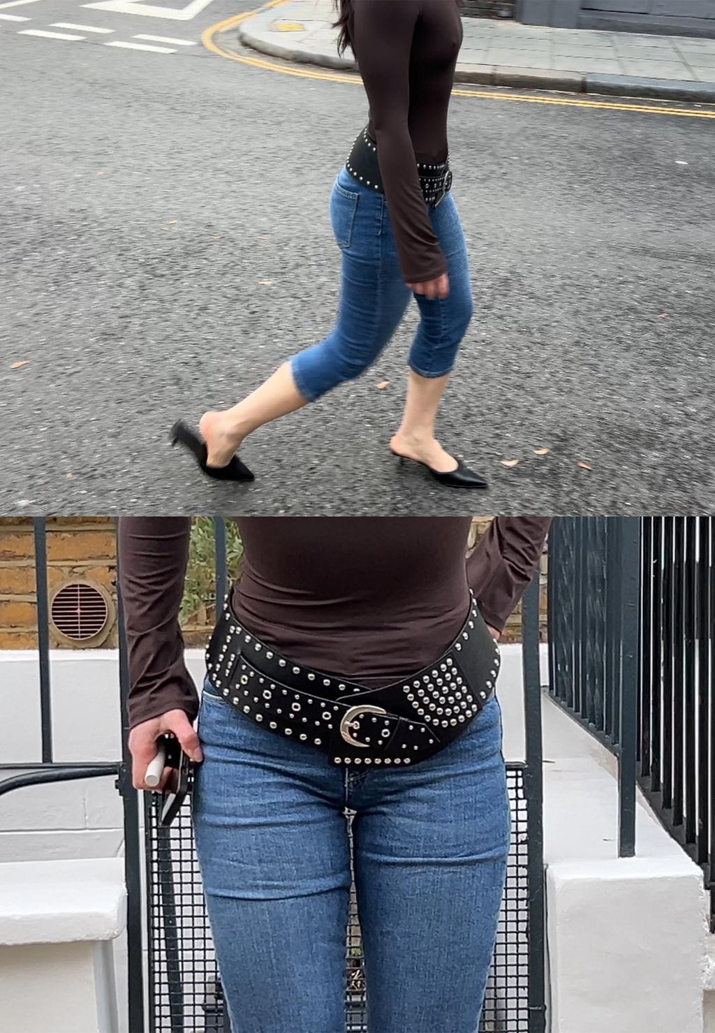 Ceinture asymétrique avec clous