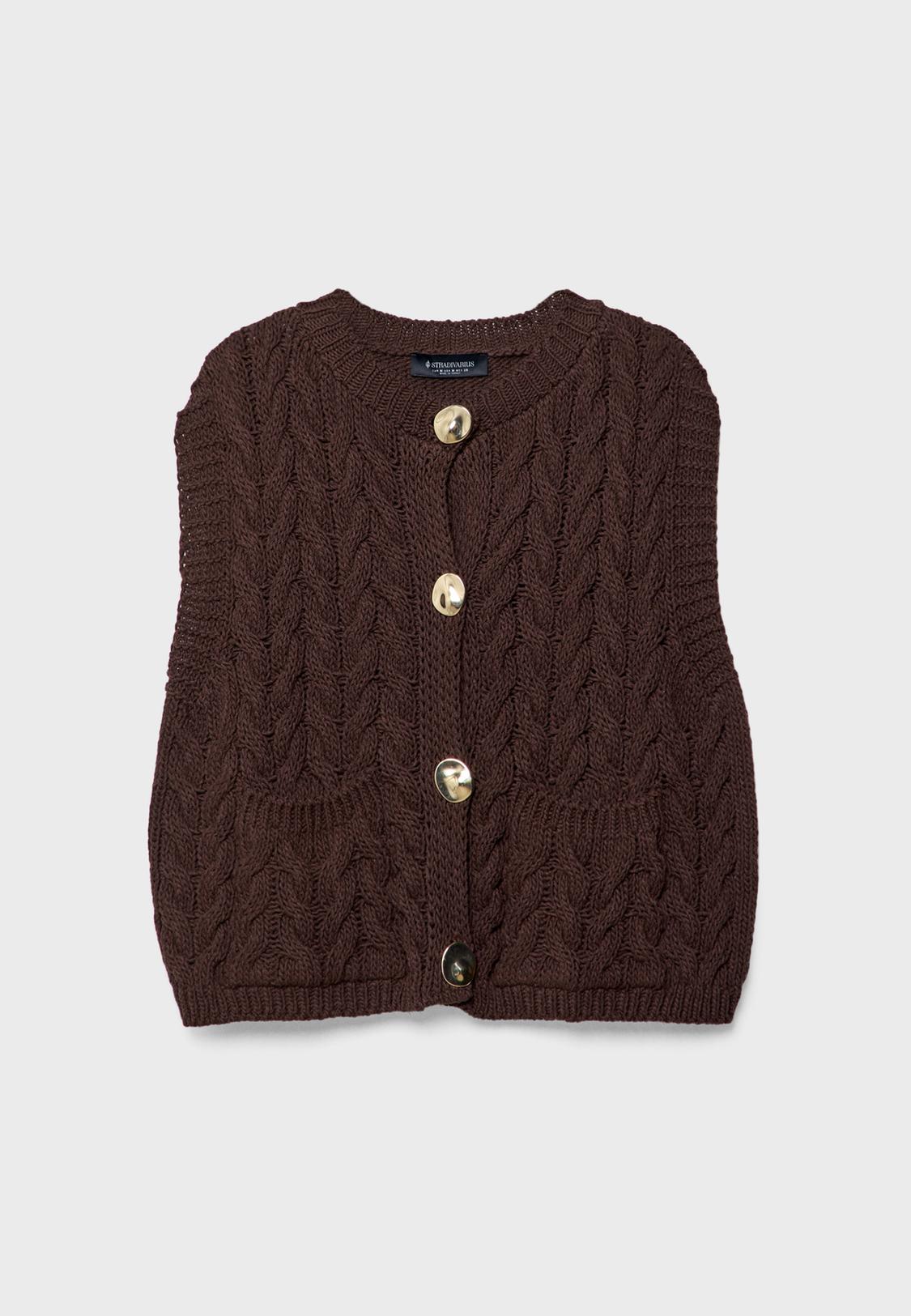 Chaleco Traje Chaleco Pull And Bear Mujer Punto Lana Chalecos De