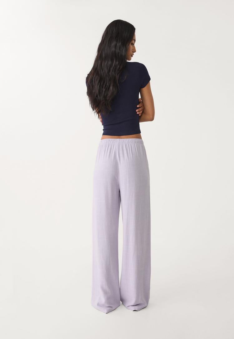 pantalon fluido con lino