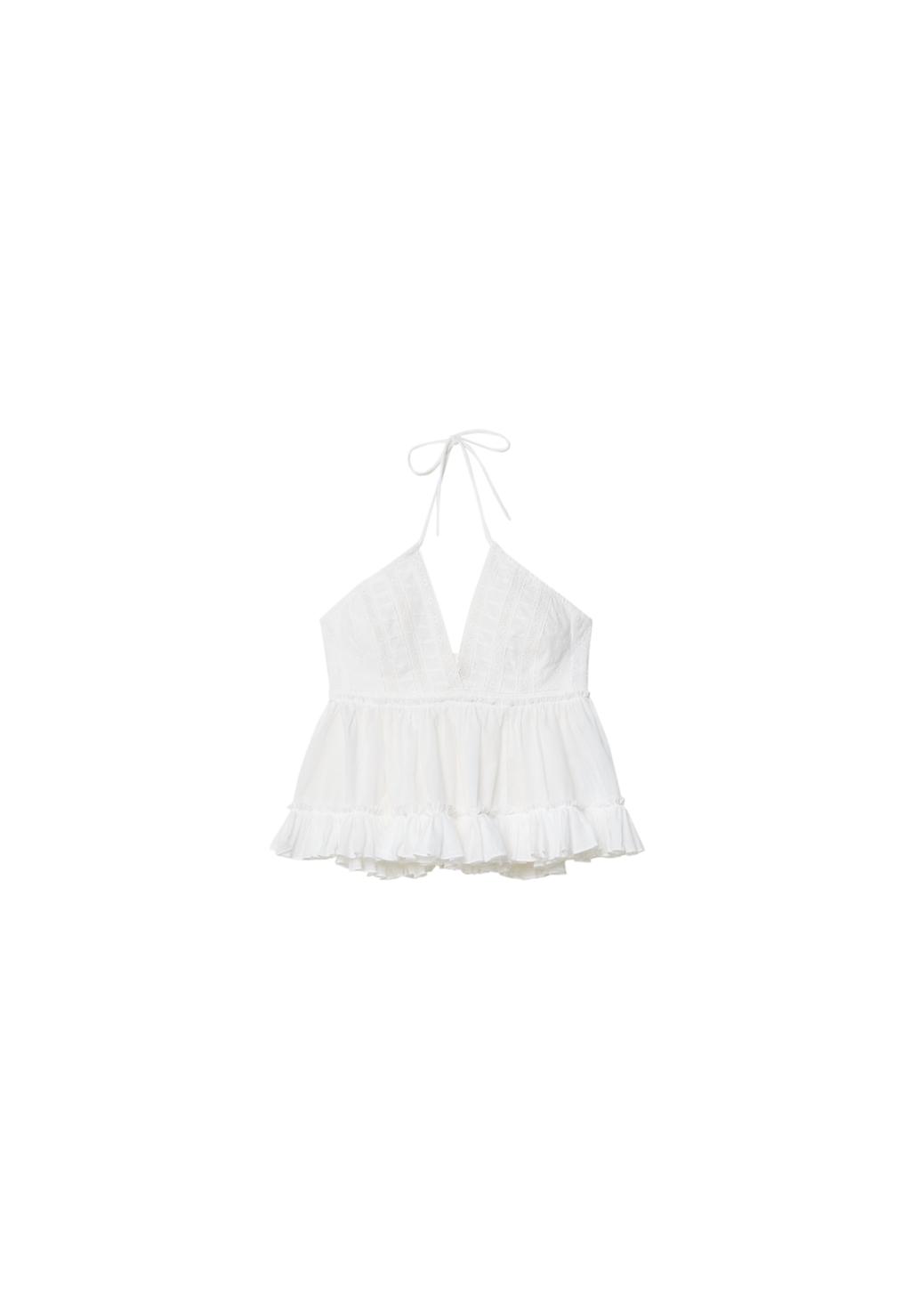 Top fluido bordados halter