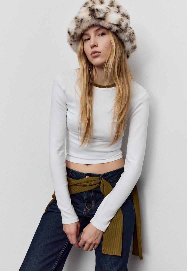 camiseta basica manga larga algodon